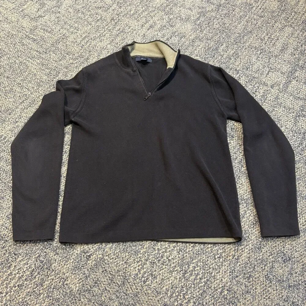 Vintage Gap Y2K Spring 2002 Pullover Sweater Men's Black Quarter Zip Sz M